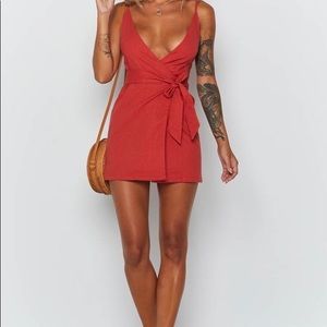 Lorient linen red dress size XS